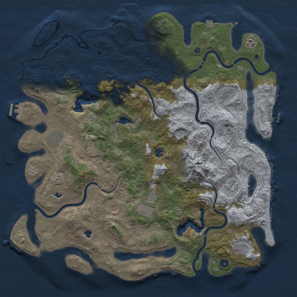 Rust Map: Procedural Map, Size: 5000, Seed: 517529811, 16 Monuments