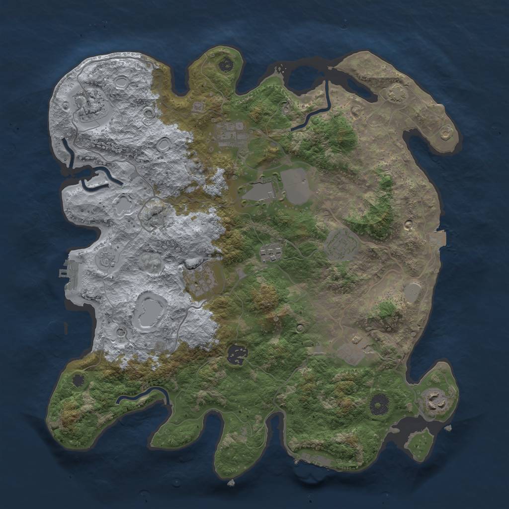 Rust Map: Procedural Map, Size: 3700, Seed: 1801018082, 17 Monuments