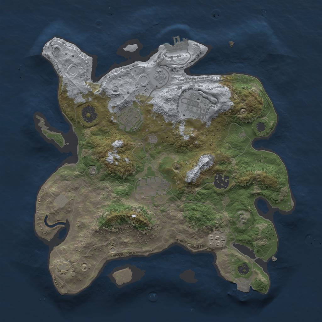Rust Map: Procedural Map, Size: 3000, Seed: 59730214, 11 Monuments