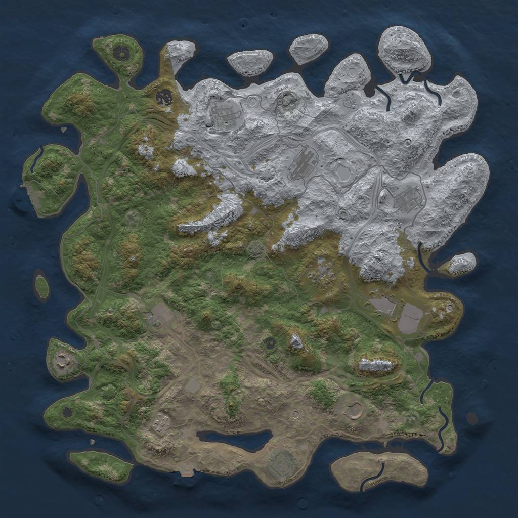 Rust Map: Procedural Map, Size: 4600, Seed: 23422, 18 Monuments