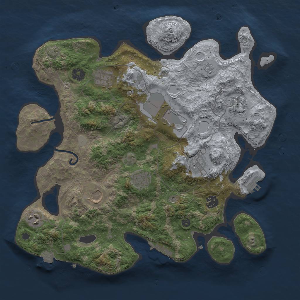 Rust Map: Procedural Map, Size: 3500, Seed: 1271975, 16 Monuments