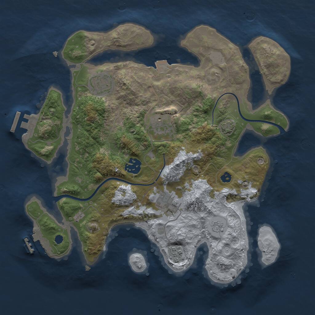 Rust Map: Procedural Map, Size: 3000, Seed: 8149206, 10 Monuments