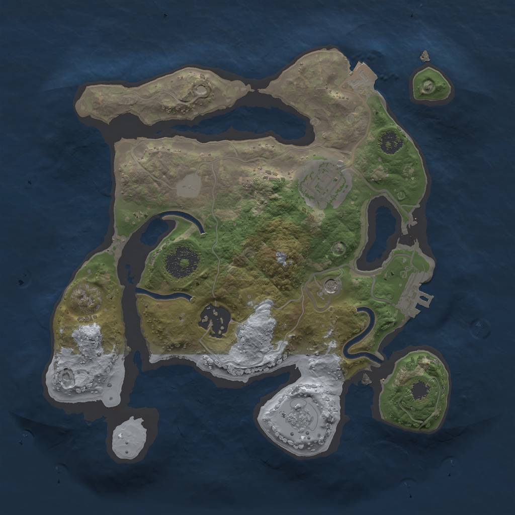 Rust Map: Procedural Map, Size: 2400, Seed: 1812559853, 8 Monuments