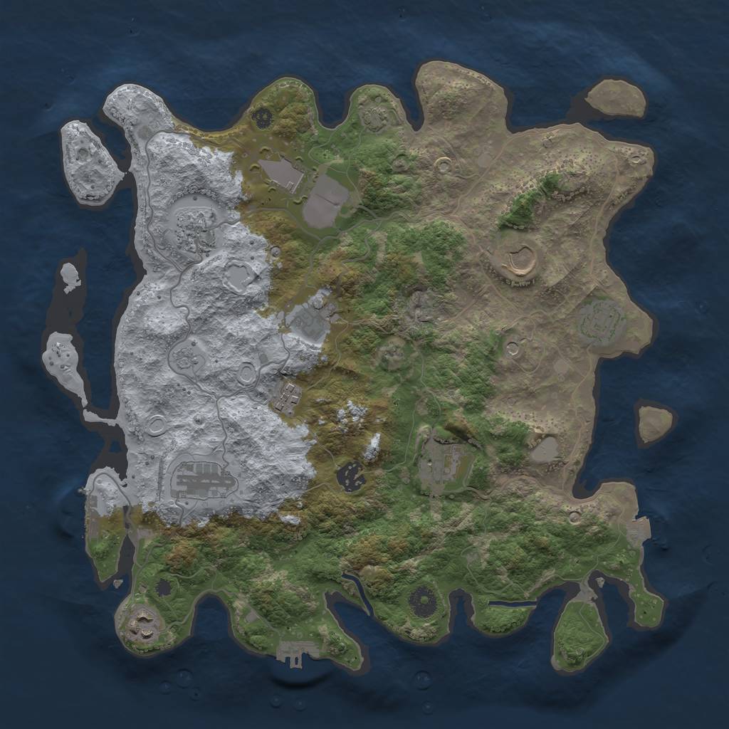 Rust Map: Procedural Map, Size: 3750, Seed: 7126547, 18 Monuments
