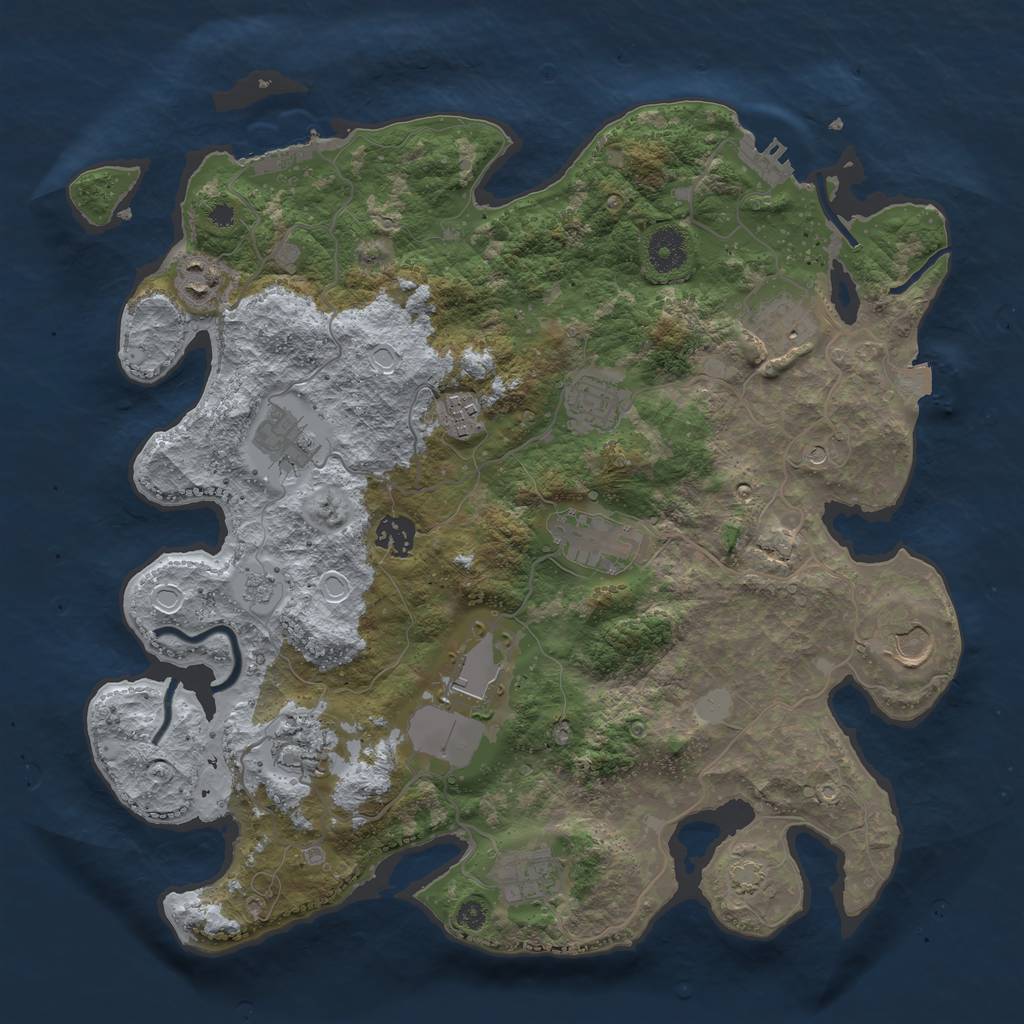 Rust Map: Procedural Map, Size: 3700, Seed: 961774019, 19 Monuments