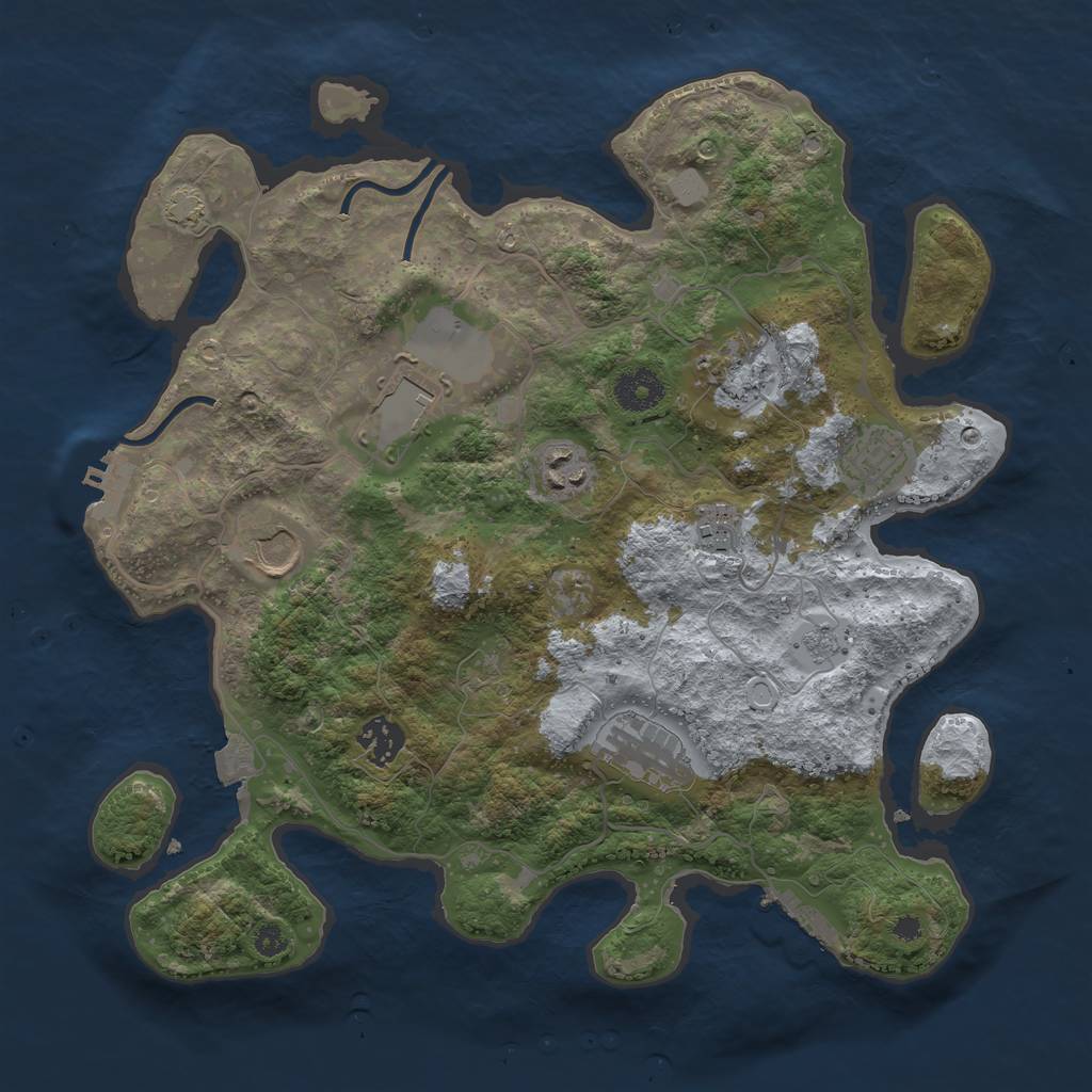 Rust Map: Procedural Map, Size: 3500, Seed: 698279920, 15 Monuments