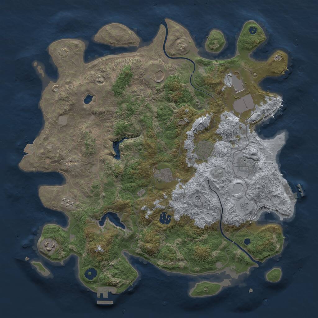 Rust Map: Procedural Map, Size: 4000, Seed: 153515, 14 Monuments