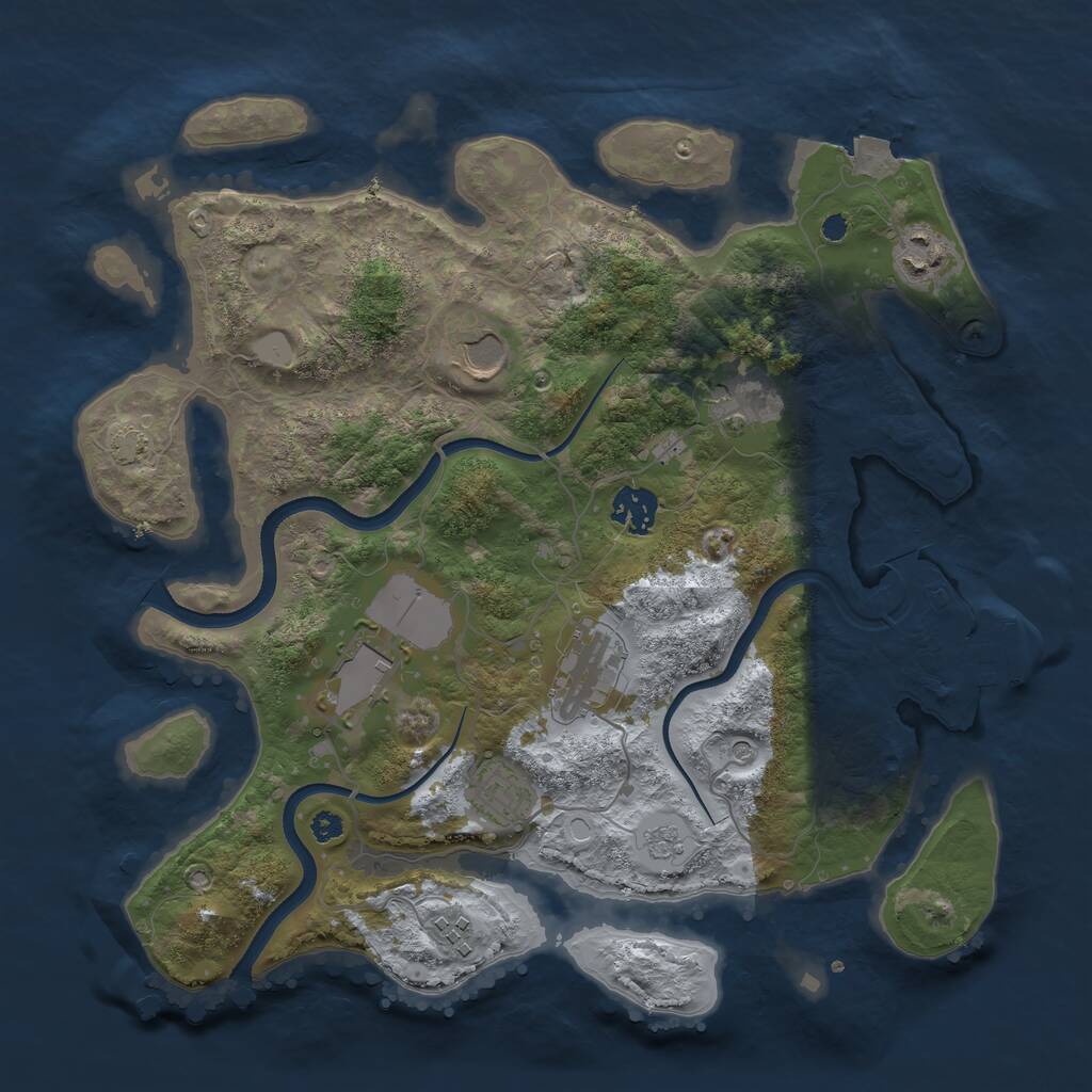 Rust Map: Procedural Map, Size: 3500, Seed: 1868044276, 13 Monuments