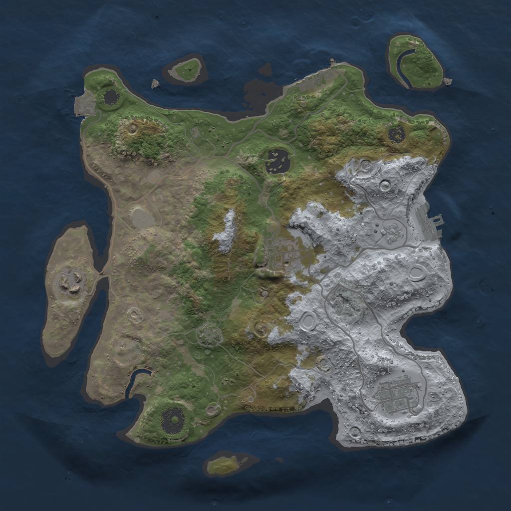 Rust Map: Procedural Map, Size: 3000, Seed: 269377368, 12 Monuments