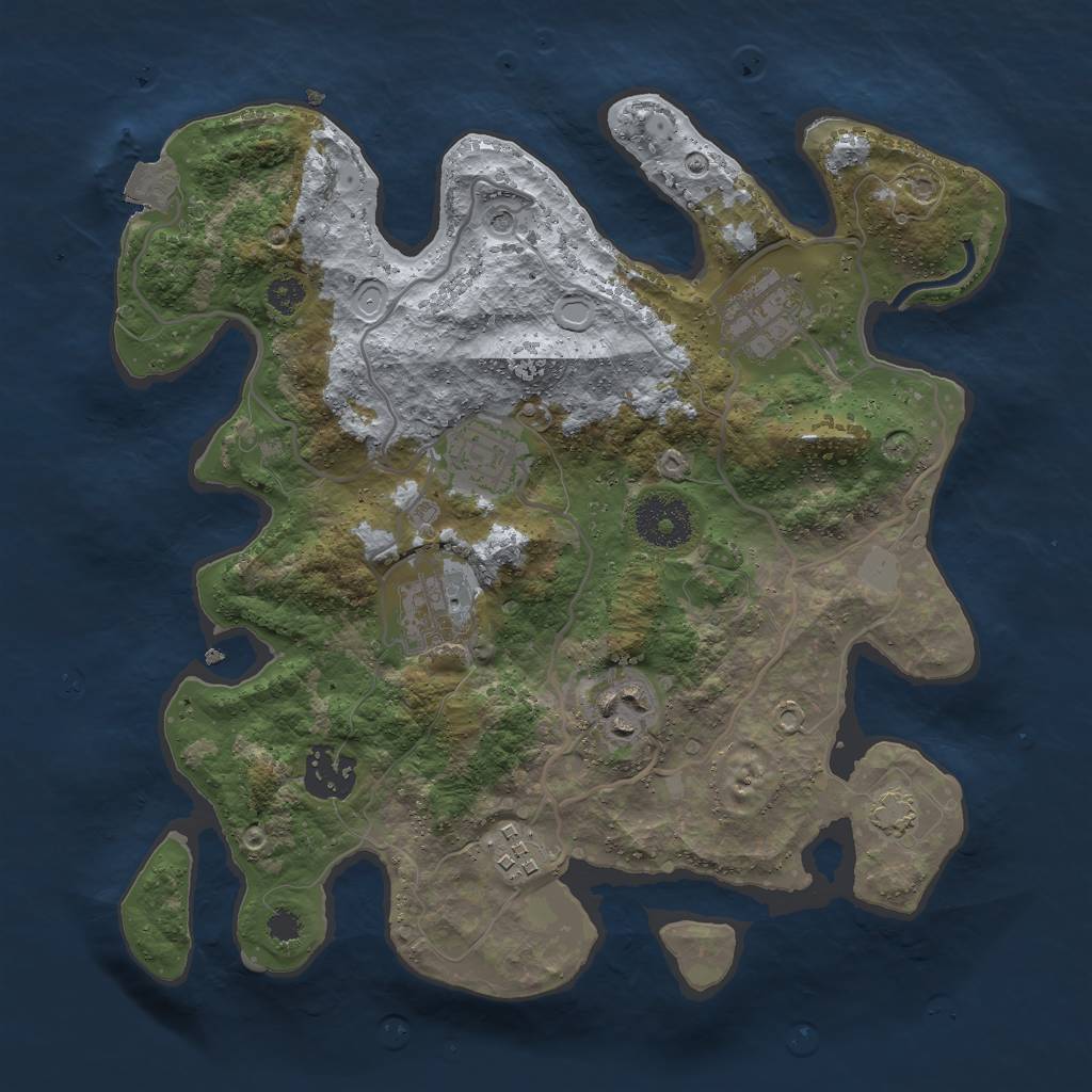Rust Map: Procedural Map, Size: 3000, Seed: 91446, 11 Monuments