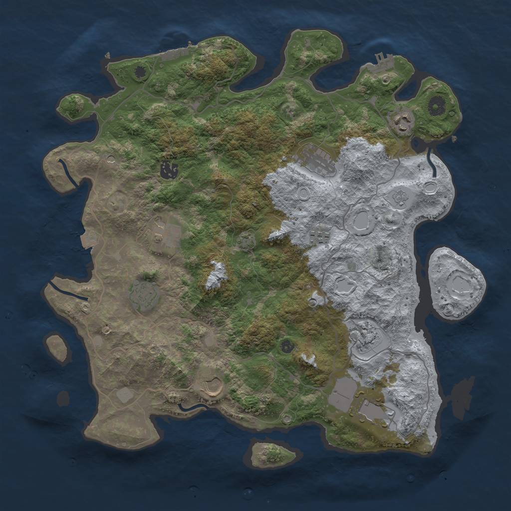 Rust Map: Procedural Map, Size: 4000, Seed: 4795462, 17 Monuments