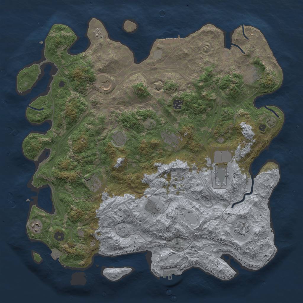 Rust Map: Procedural Map, Size: 4500, Seed: 1667481450, 19 Monuments