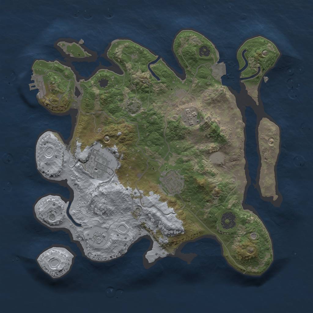 Rust Map: Procedural Map, Size: 2850, Seed: 6767678, 9 Monuments