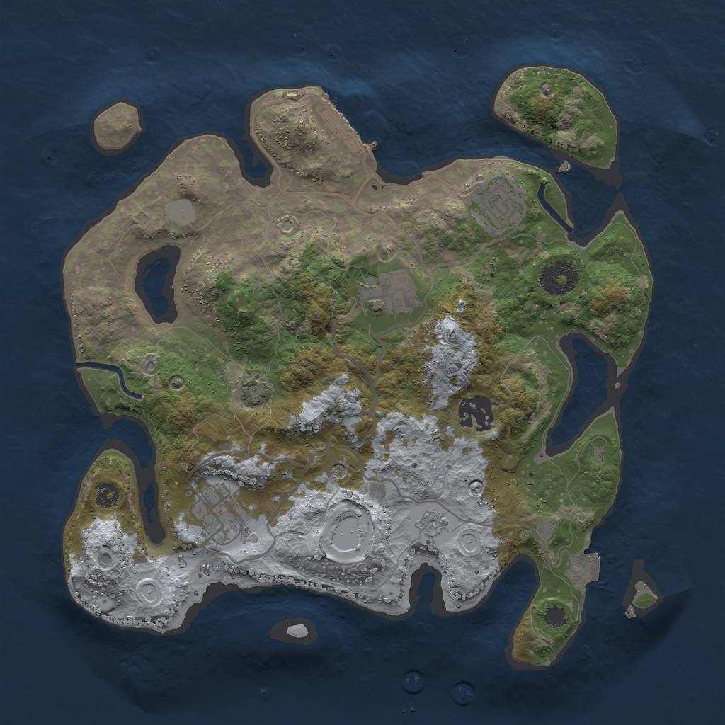 Rust Map: Procedural Map, Size: 3000, Seed: 1610119073, 11 Monuments