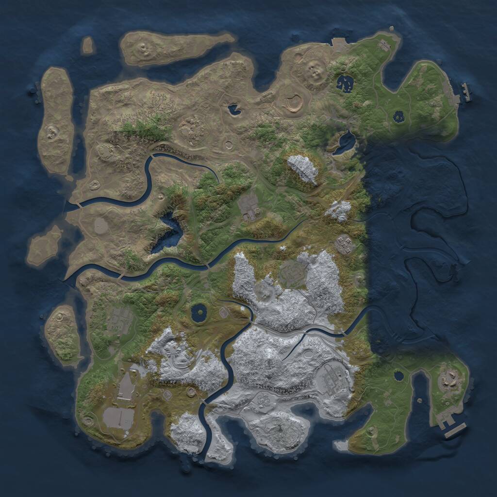 Rust Map: Procedural Map, Size: 4250, Seed: 366058966, 16 Monuments
