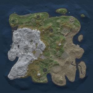 Thumbnail Rust Map: Procedural Map, Size: 3500, Seed: 73886179, 15 Monuments