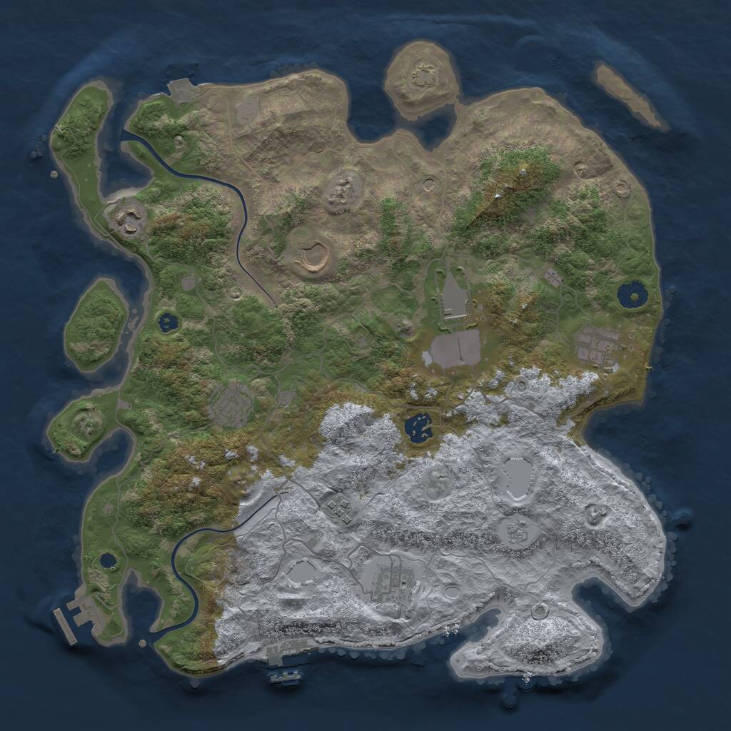 Rust Map: Procedural Map, Size: 3800, Seed: 12249698, 14 Monuments
