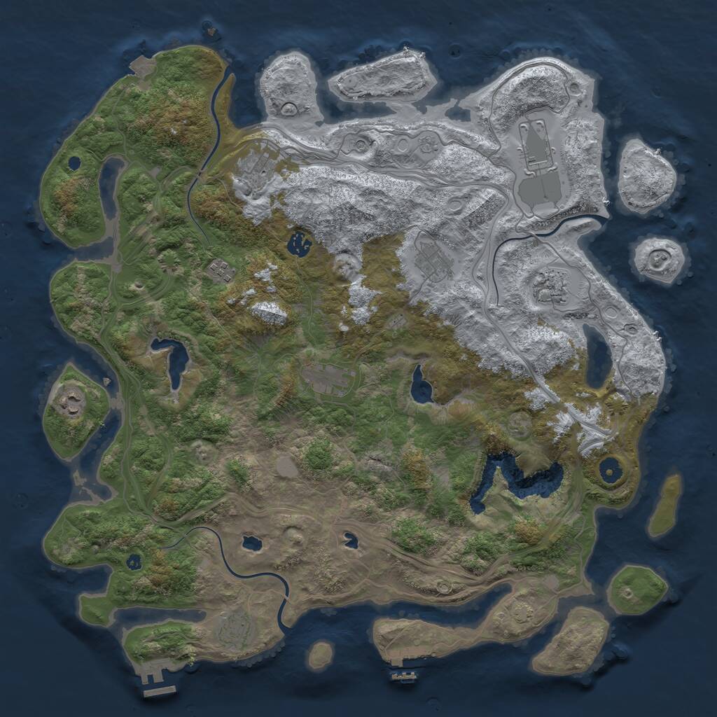 Rust Map: Procedural Map, Size: 4500, Seed: 509706377, 15 Monuments
