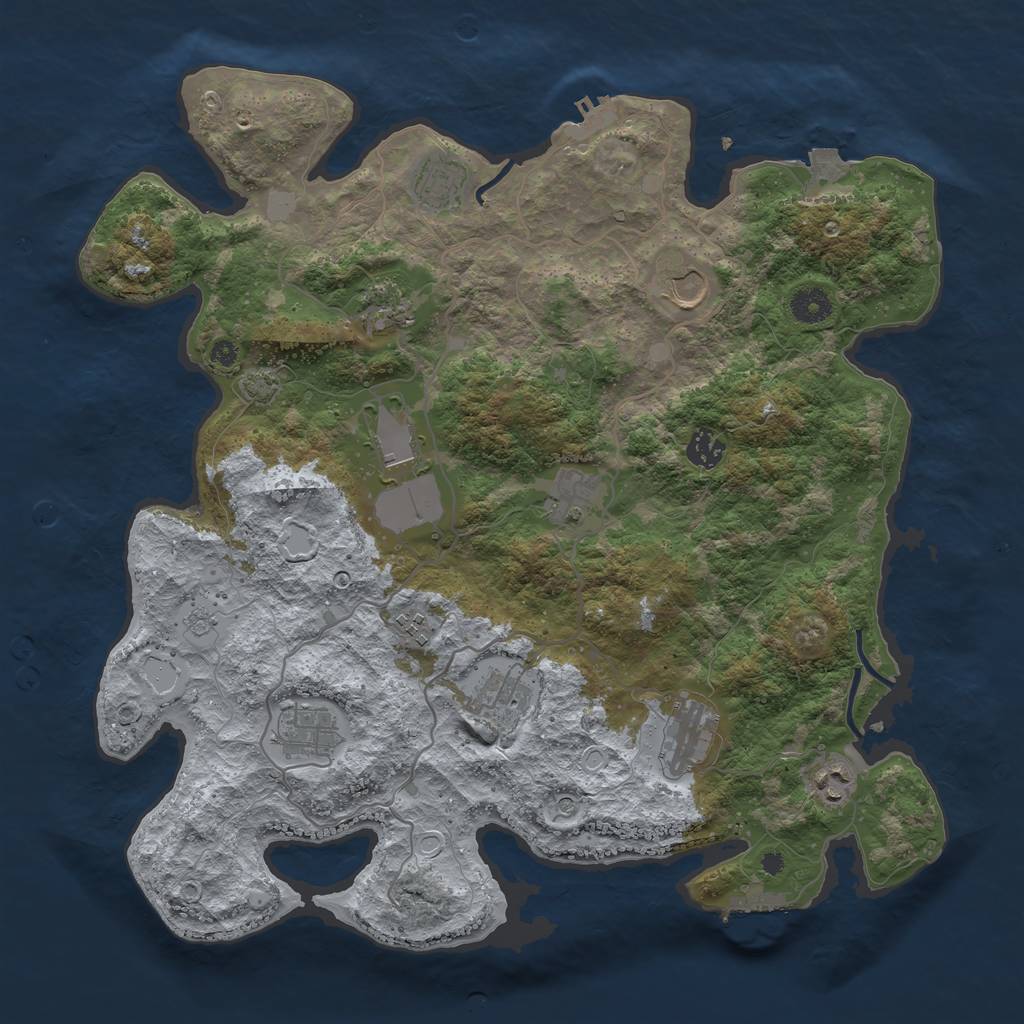 Rust Map: Procedural Map, Size: 4000, Seed: 471050975, 19 Monuments