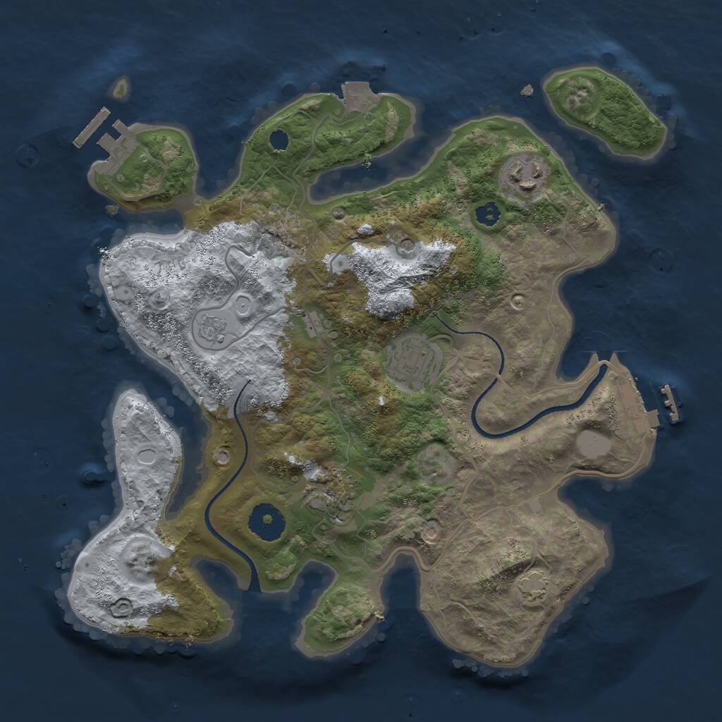Rust Map: Procedural Map, Size: 3000, Seed: 1293036163, 9 Monuments