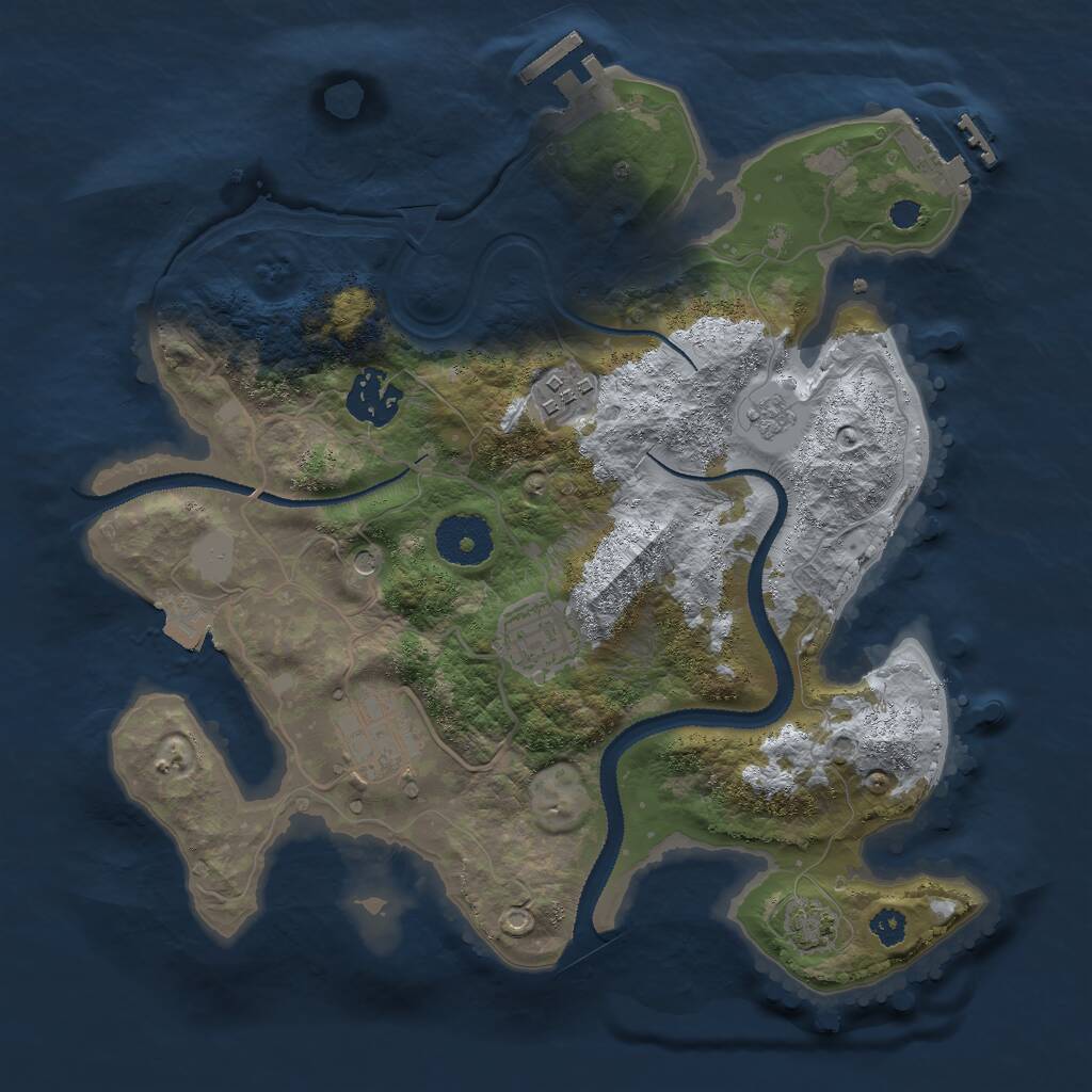 Rust Map: Procedural Map, Size: 3000, Seed: 966988175, 10 Monuments