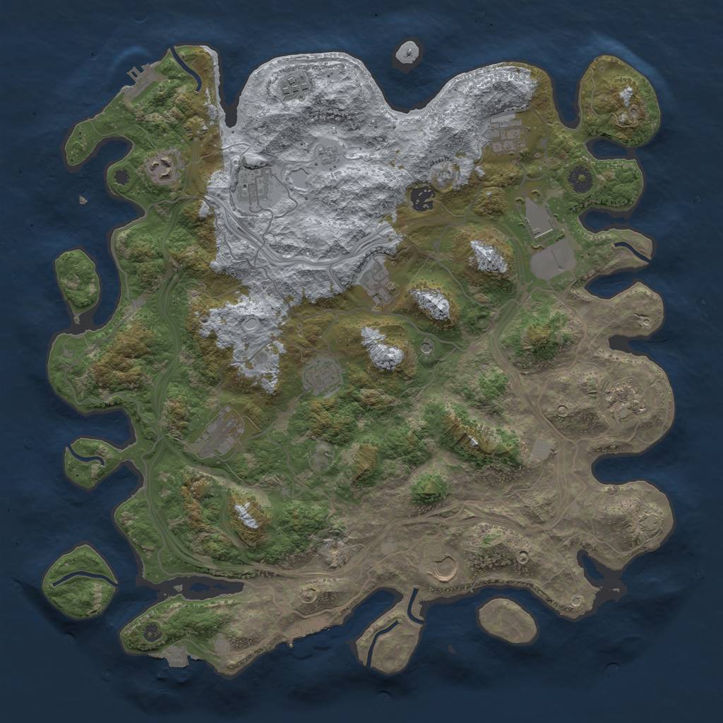 Rust Map: Procedural Map, Size: 4250, Seed: 33763, 19 Monuments