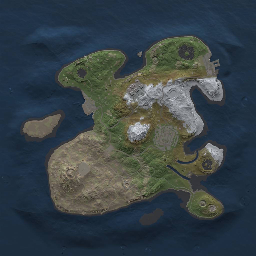 Rust Map: Procedural Map, Size: 2399, Seed: 1337, 6 Monuments