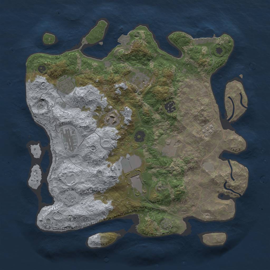 Rust Map: Procedural Map, Size: 3500, Seed: 997515694, 15 Monuments