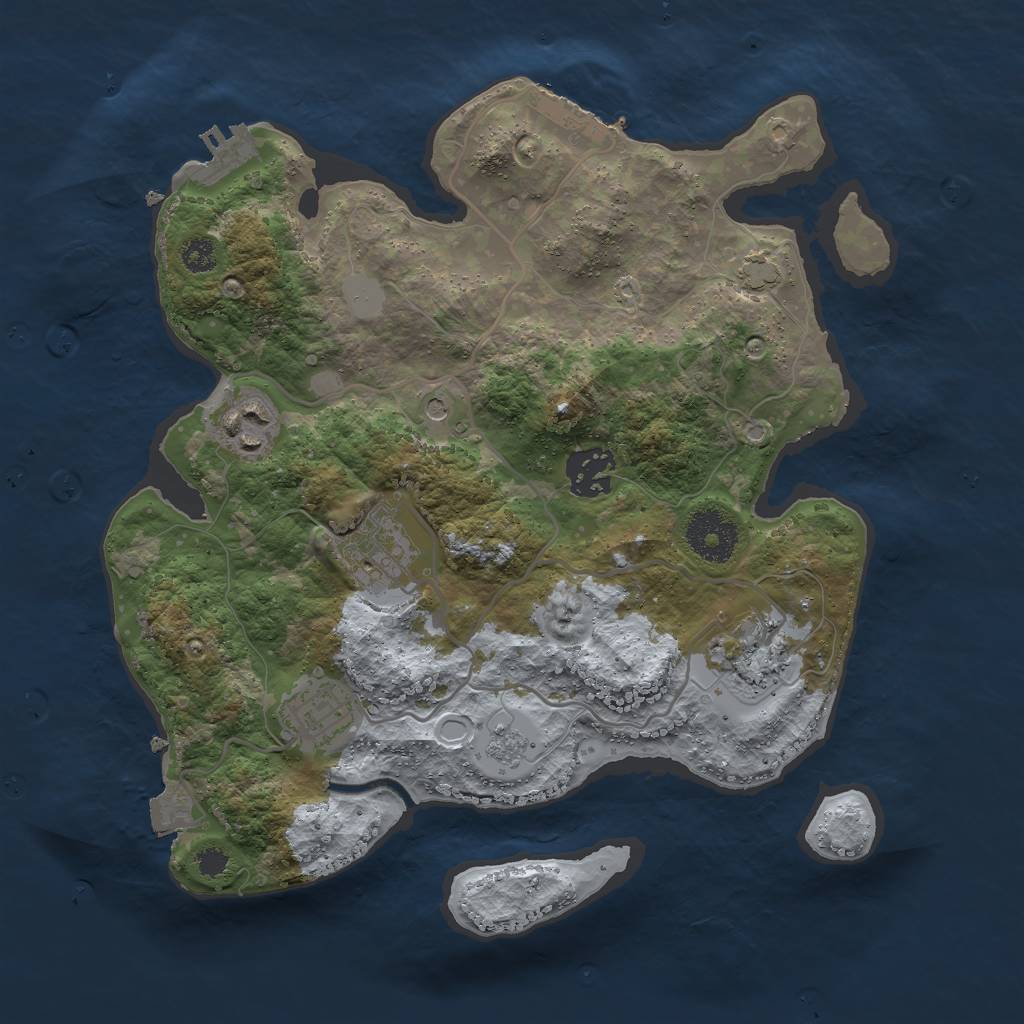 Rust Map: Procedural Map, Size: 3000, Seed: 894494544, 13 Monuments
