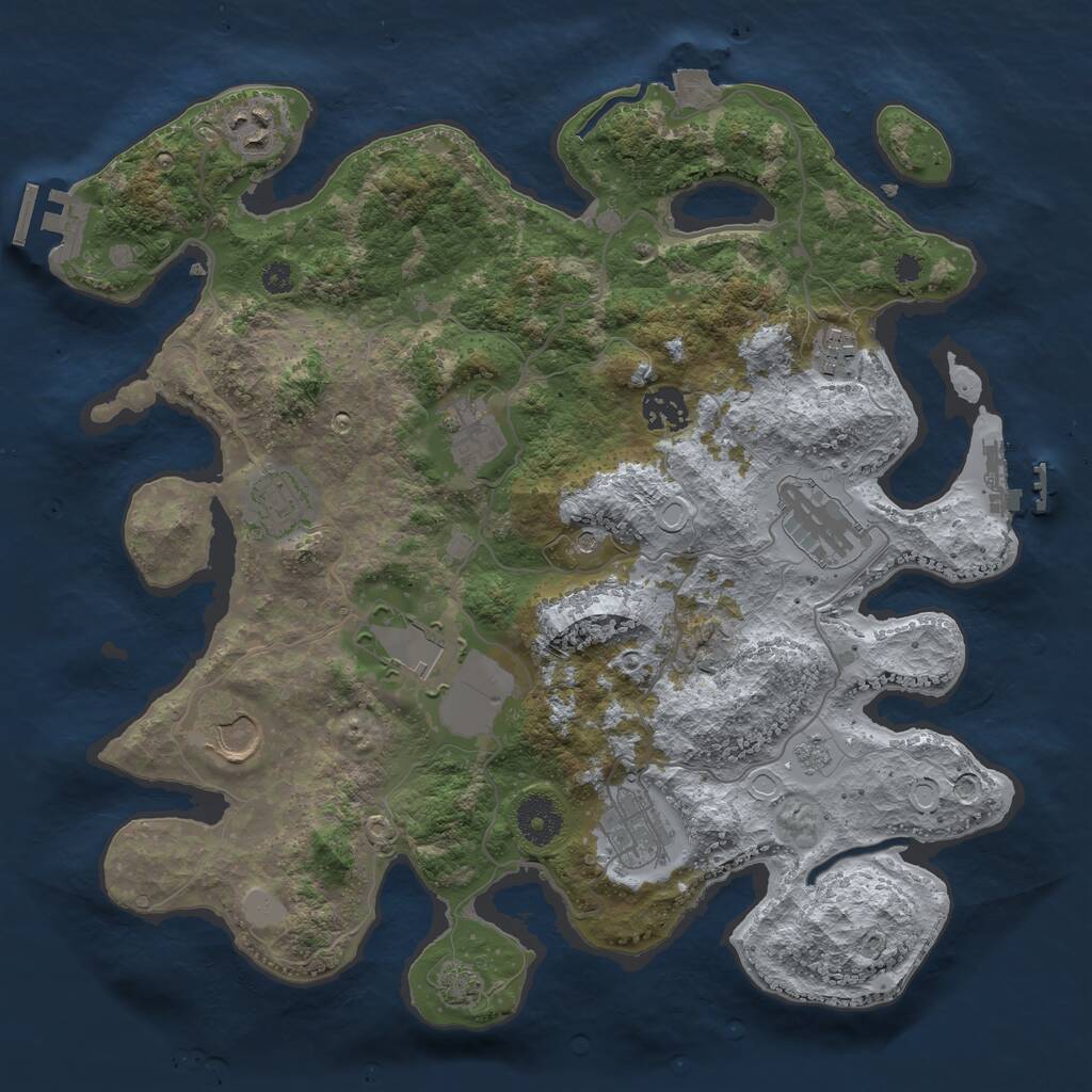 Rust Map: Procedural Map, Size: 3500, Seed: 319620991, 15 Monuments