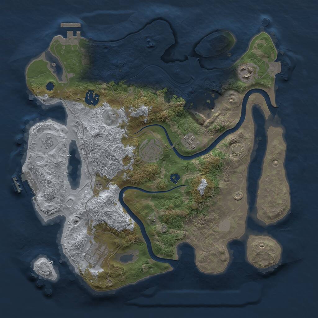 Rust Map: Procedural Map, Size: 3200, Seed: 441225, 12 Monuments