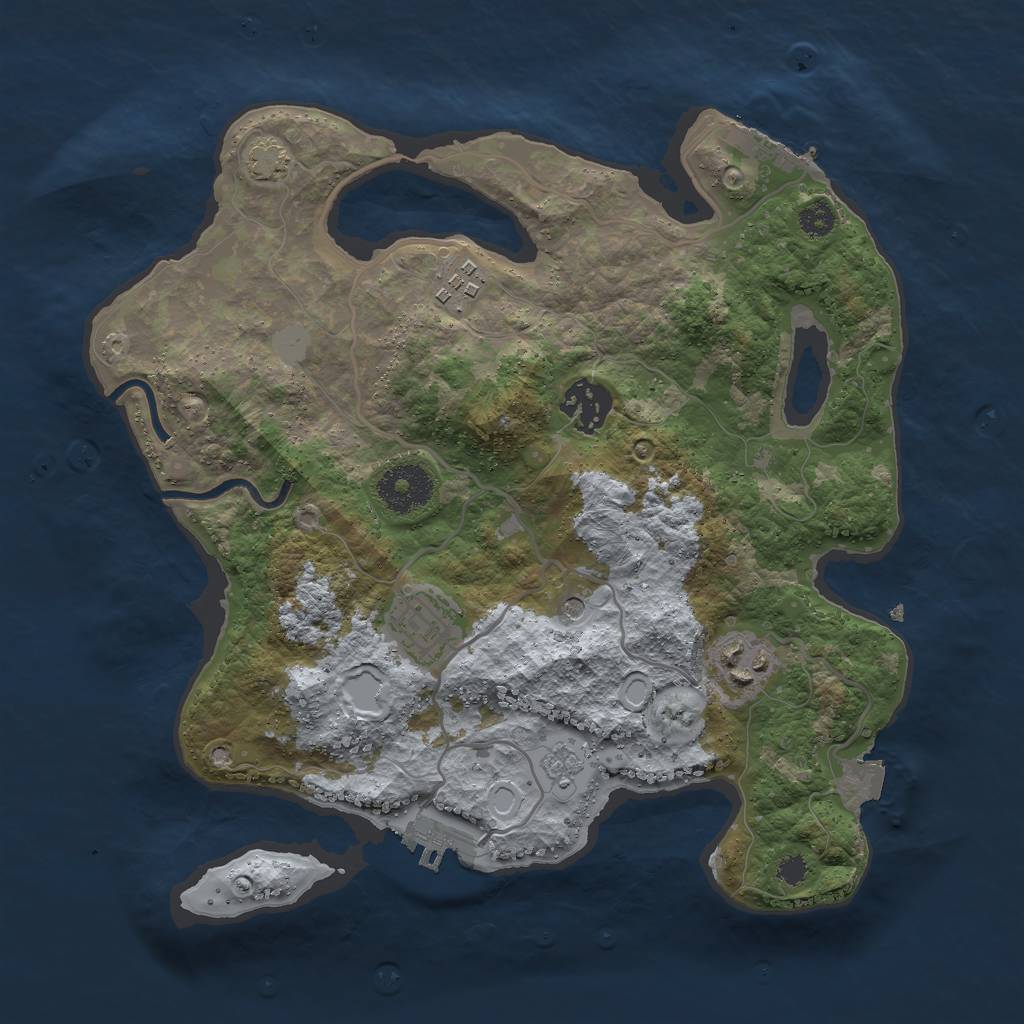 Rust Map: Procedural Map, Size: 3000, Seed: 2367610, 12 Monuments