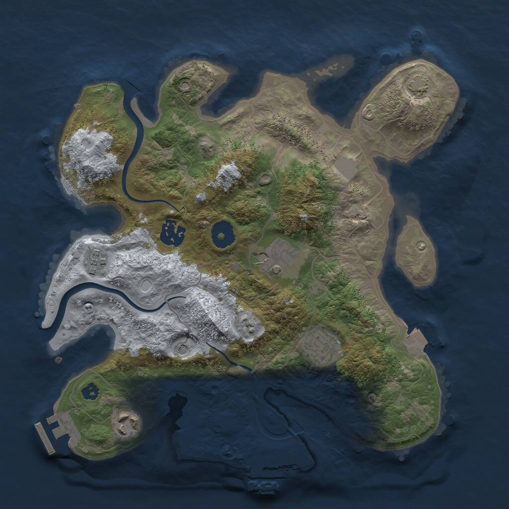 Rust Map: Procedural Map, Size: 3000, Seed: 5927463, 10 Monuments