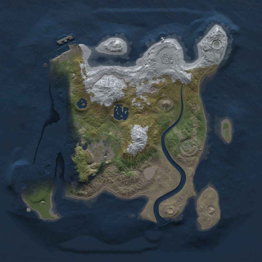 Rust Map: Procedural Map, Size: 2500, Seed: 1984797255, 8 Monuments