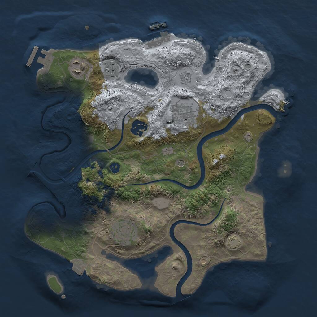 Rust Map: Procedural Map, Size: 3000, Seed: 111222, 11 Monuments