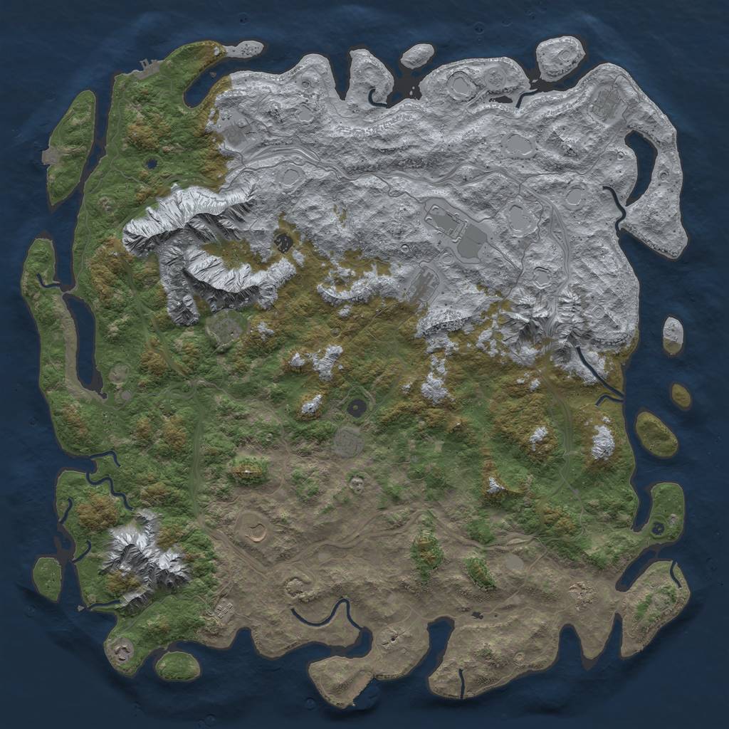 Rust Map: Procedural Map, Size: 6000, Seed: 271331572, 19 Monuments