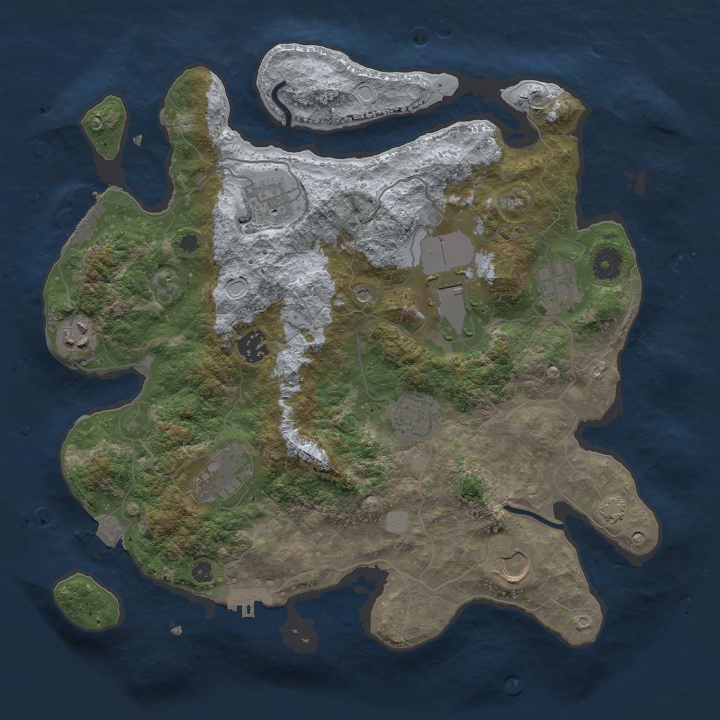 Rust Map: Procedural Map, Size: 3500, Seed: 1603963025, 15 Monuments