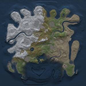 Thumbnail Rust Map: Procedural Map, Size: 3500, Seed: 1560309666, 13 Monuments