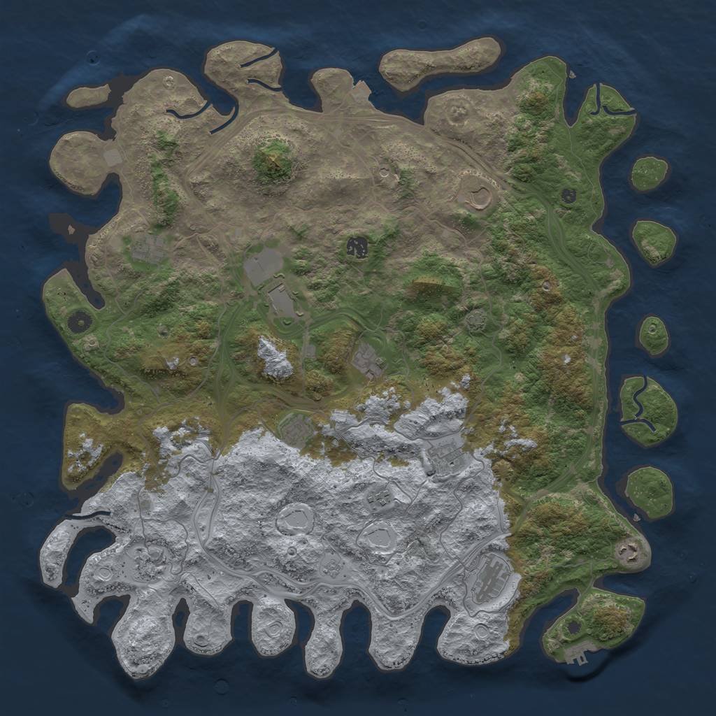 Rust Map: Procedural Map, Size: 4800, Seed: 1242126802, 18 Monuments
