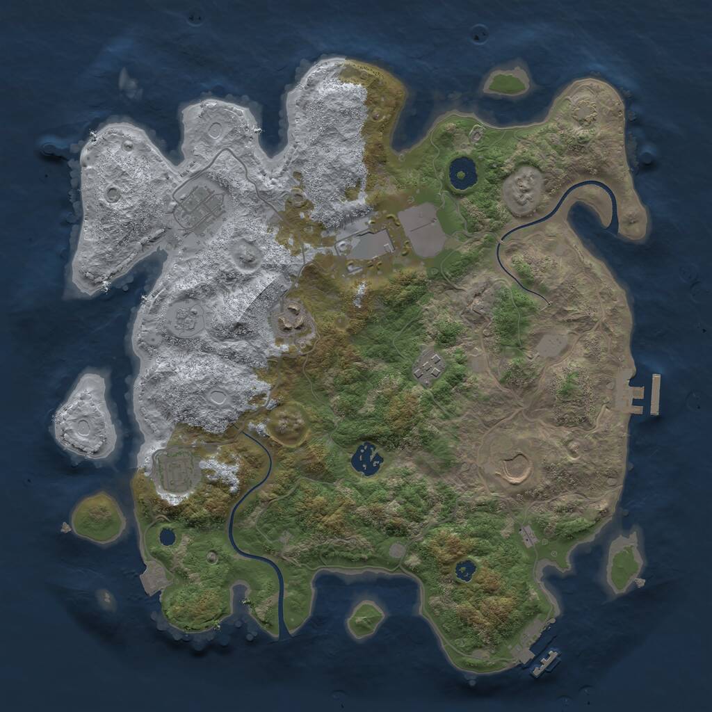 Rust Map: Procedural Map, Size: 3500, Seed: 809701144, 12 Monuments