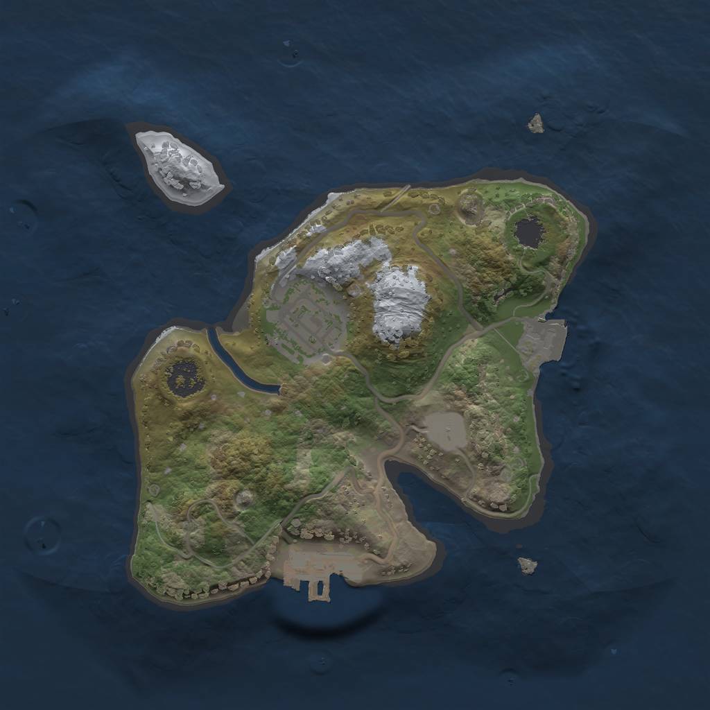Rust Map: Procedural Map, Size: 2000, Seed: 3621, 5 Monuments