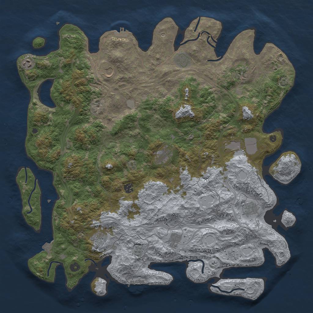 Rust Map: Procedural Map, Size: 4850, Seed: 379446268, 19 Monuments