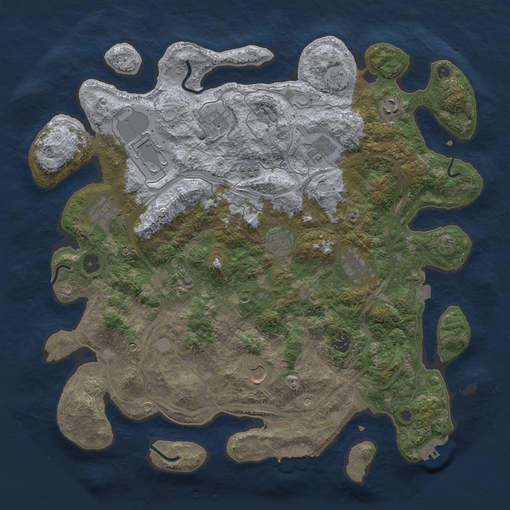 Rust Map: Procedural Map, Size: 4250, Seed: 782486833, 19 Monuments