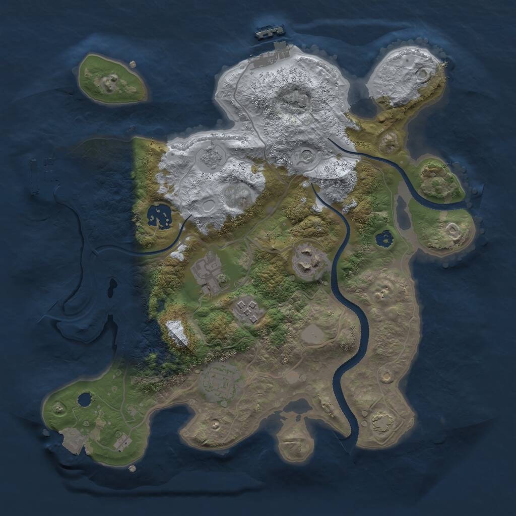 Rust Map: Procedural Map, Size: 3000, Seed: 12967, 11 Monuments