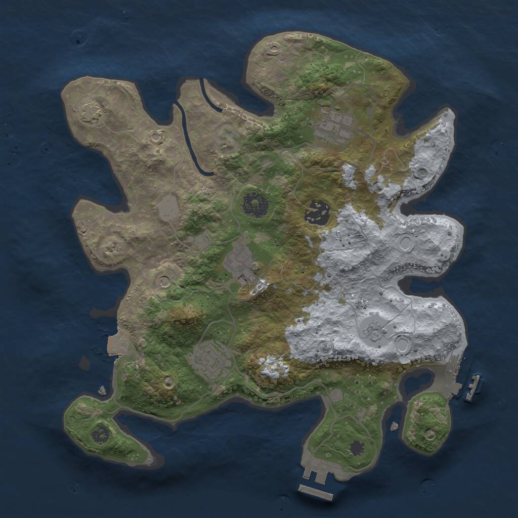 Rust Map: Procedural Map, Size: 3000, Seed: 451511611, 10 Monuments