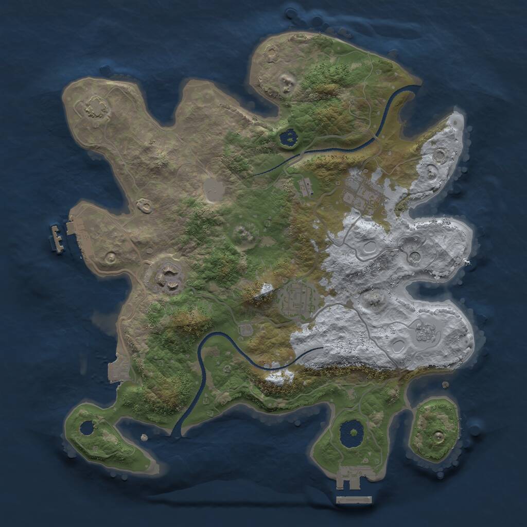 Rust Map: Procedural Map, Size: 3000, Seed: 451511611, 9 Monuments