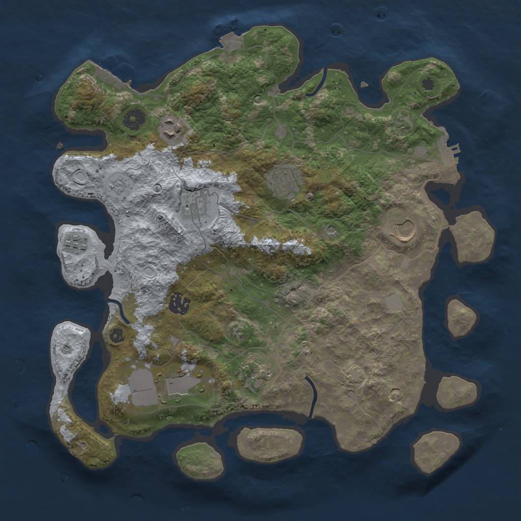 Rust Map: Procedural Map, Size: 3600, Seed: 23012, 16 Monuments