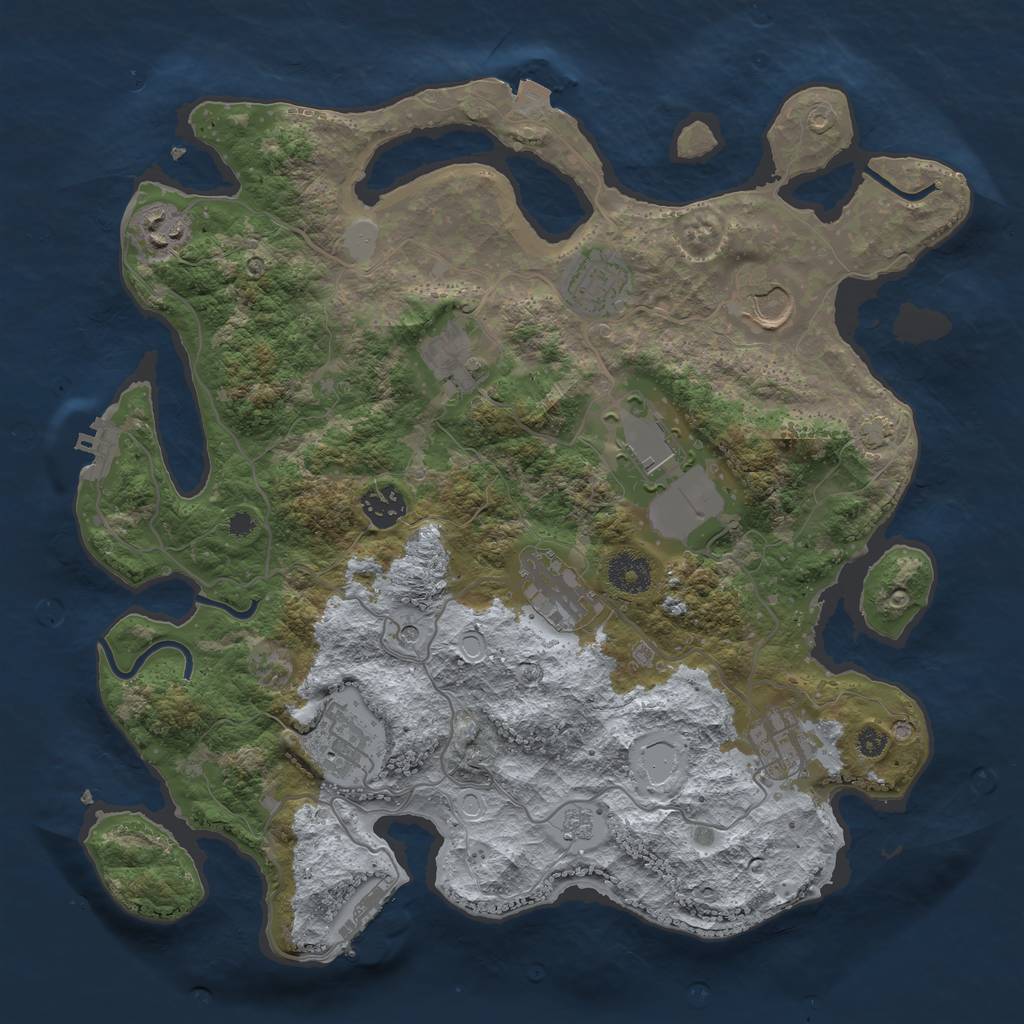 Rust Map: Procedural Map, Size: 3600, Seed: 13012, 17 Monuments