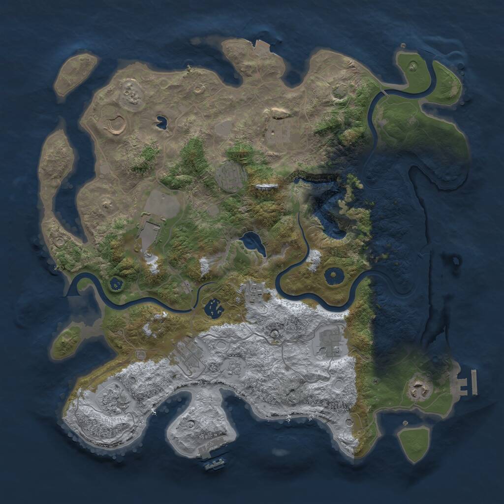 Rust Map: Procedural Map, Size: 4000, Seed: 1468610729, 16 Monuments