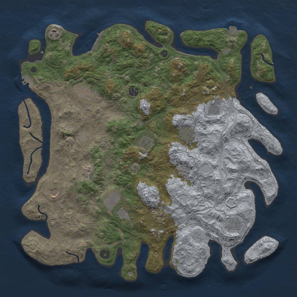 Rust Map: Procedural Map, Size: 4500, Seed: 1768468819, 19 Monuments
